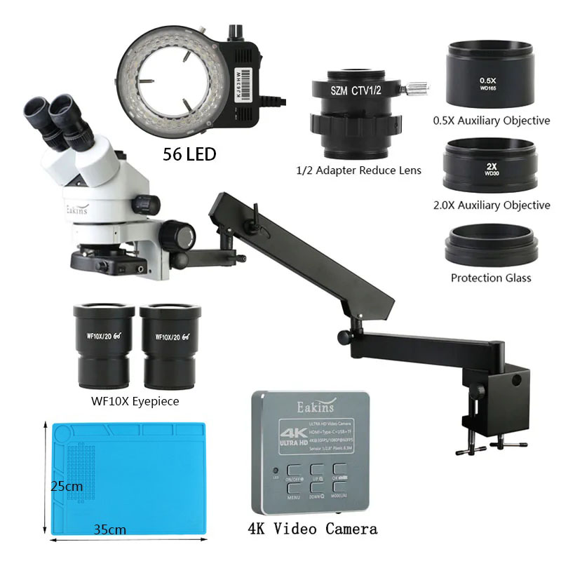 Simul-Focal Industrial Microscope 4K Hdmi - Simul Odak Endüstriyel Trinoküler Stereo Mikroskop