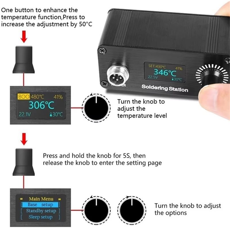 B23B T12 Ev Tamirleri İçin Leh - T12 Soldering Station Oled incelemesi ve fiyatı